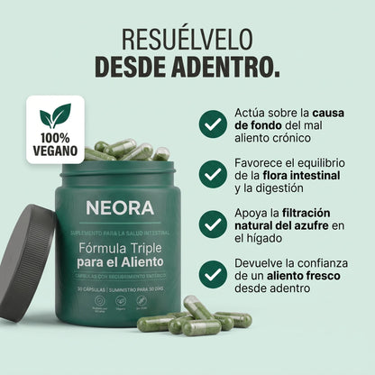Fórmula para el aliento de tres fuentes (intestino · boca · hígado)