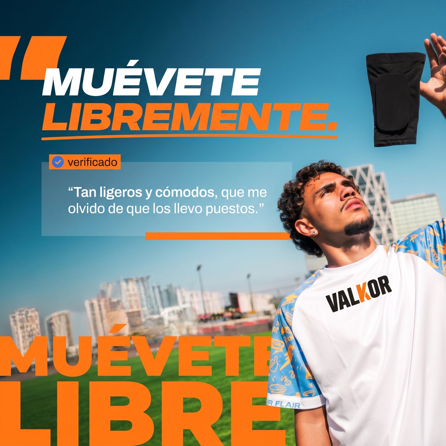 VALKOR HEXA™ — Espinilleras con Manga Acolchada | Sin Correas, No Se Mueven