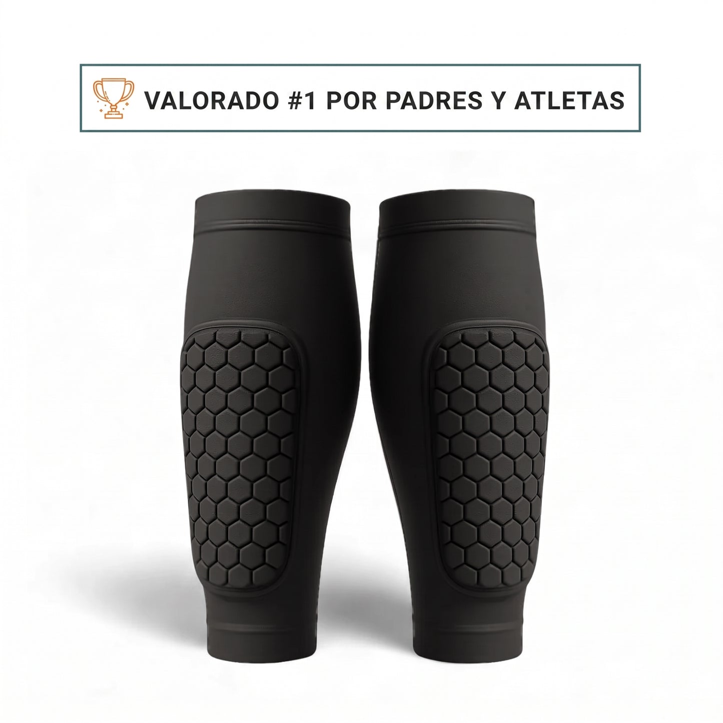 VALKOR HEXA™ — Espinilleras con Manga Acolchada | Sin Correas, No Se Mueven
