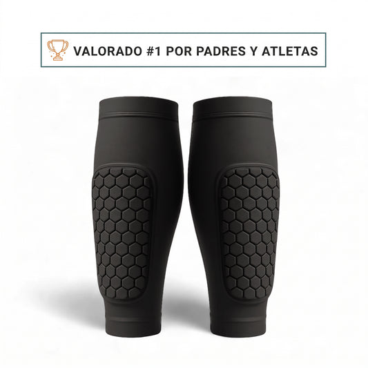VALKOR HEXA™ — Espinilleras con Manga Acolchada | Sin Correas, No Se Mueven