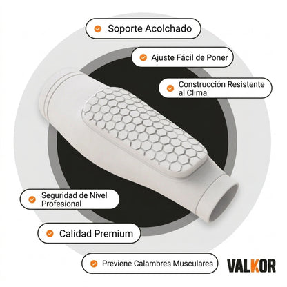VALKOR HEXA™ — Espinilleras con Manga Acolchada | Sin Correas, No Se Mueven